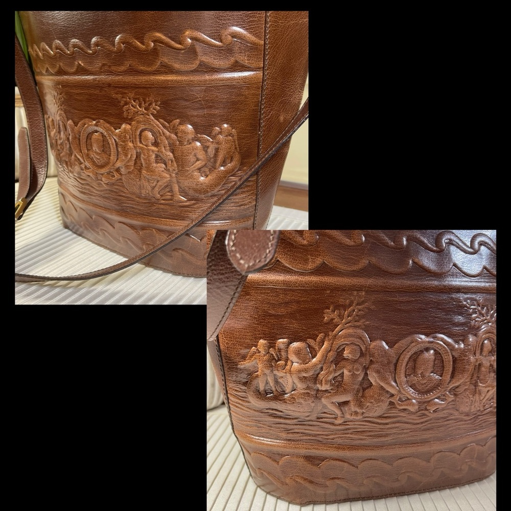 Fendi Ultra Rare Vintage all Leather Bucket Bag, One of a Kind! 40+yrs Old - Picture 9 of 17